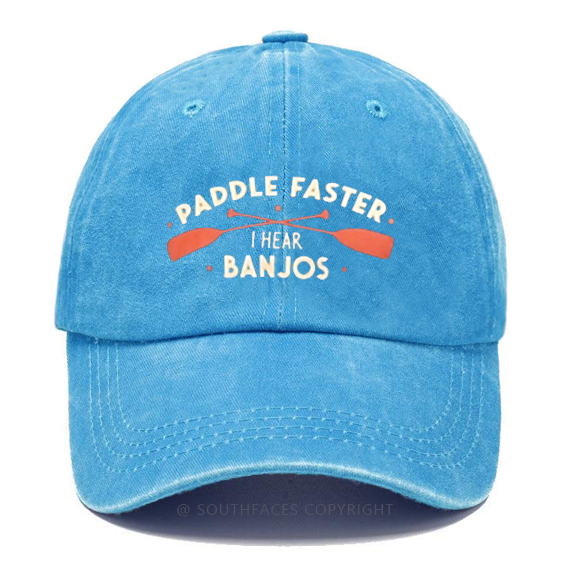 Paddle Faster I Hear Banjos Funny Print Hats