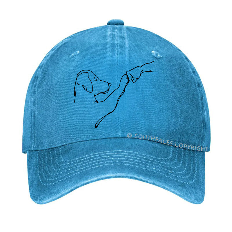 Dog Fist Bump Funny Print Hats
