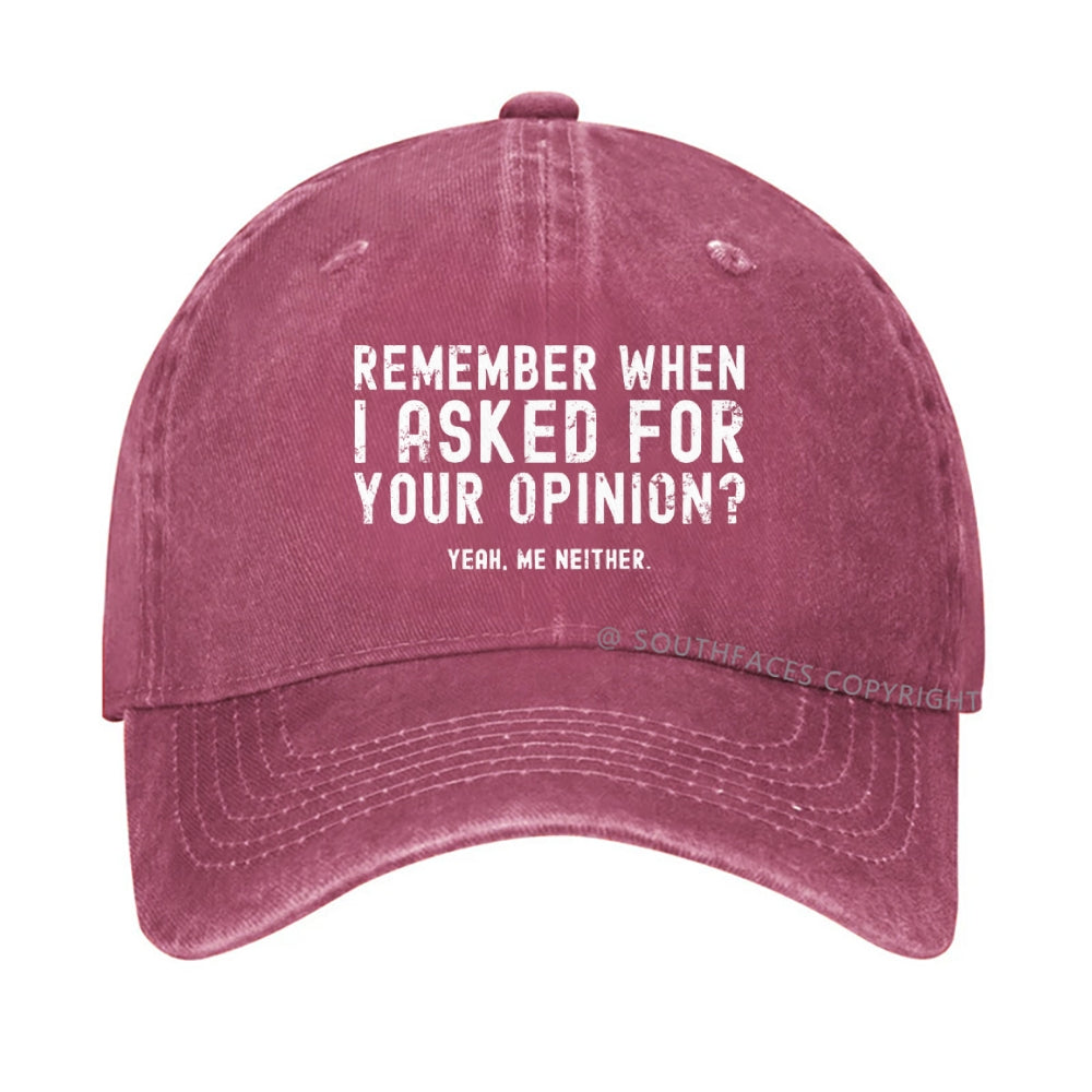 Remember When I Asked For Your Opinion? Yeah. Me Neither hat