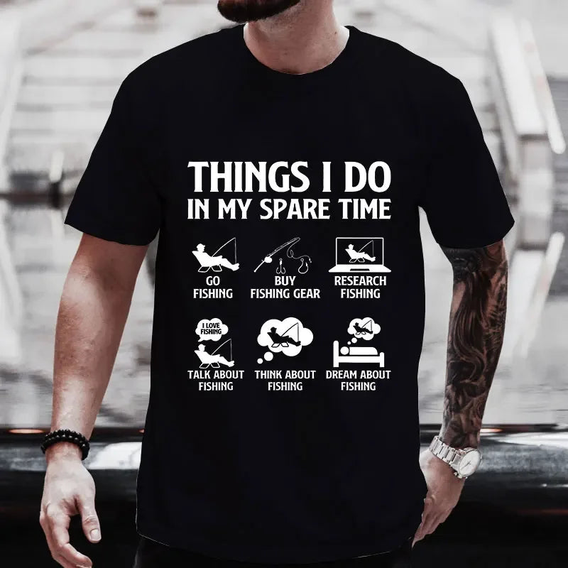 THINGS I DO IN MY SPARE TIME Funny Fishing Unisex T-shirt/Crewneck/Hoodie