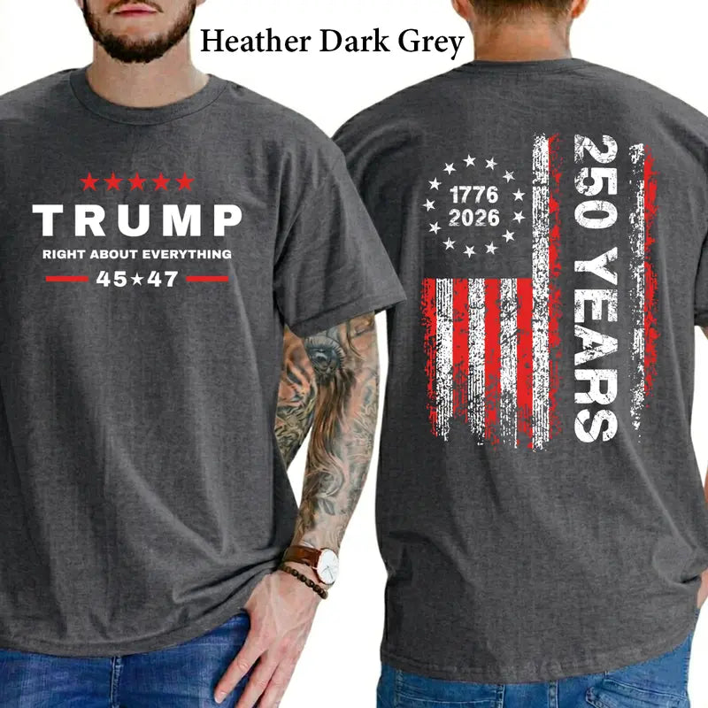 250 Years Of Freedom T-Shirt, Celebrate 250 Years Mens Shirts, Conservative Political Graphics Tee, Patriotism Graphics Shirt, Men's Gifts, Casual Menswear, For Men