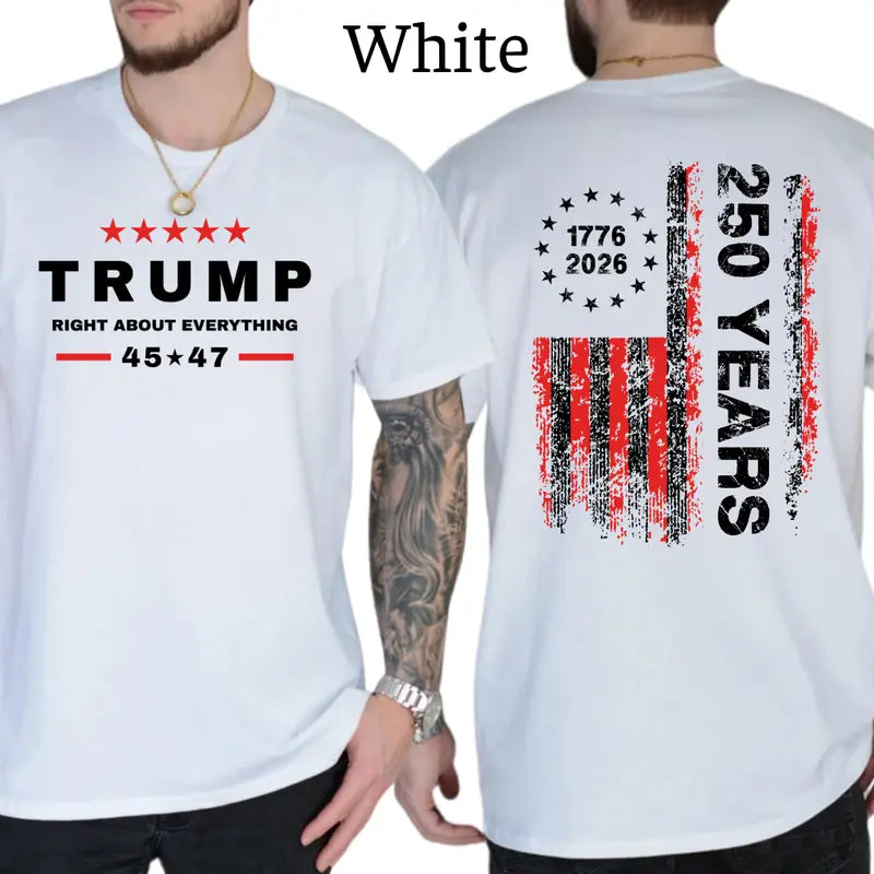 250 Years Of Freedom T-Shirt, Celebrate 250 Years Mens Shirts, Conservative Political Graphics Tee, Patriotism Graphics Shirt, Men's Gifts, Casual Menswear, For Men
