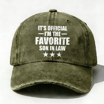 It's Official I'm The Favorite Son In Law baseball hats