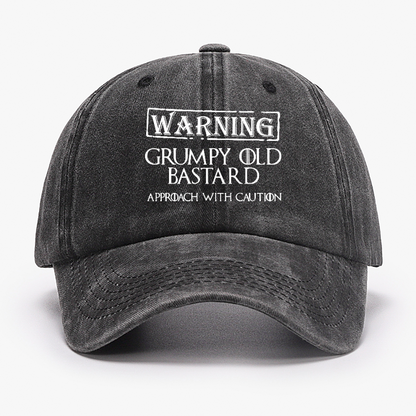 Warning Grumpy Old Bastard Approach With Caution Hat