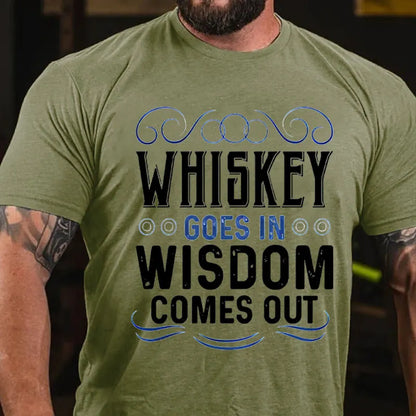 WHISKEY GOES IN WISDOM COMES OUT T-shirt