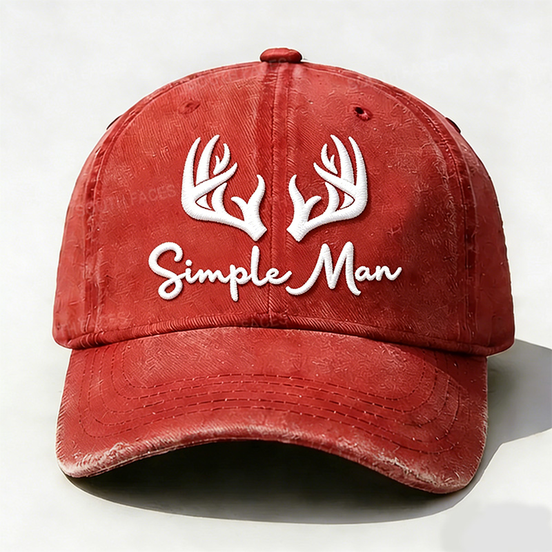 Embroidered ¡°Simple Man ¡± Hat
