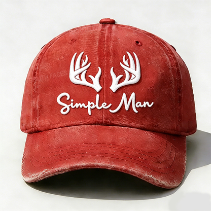Embroidered ¡°Simple Man ¡± Hat