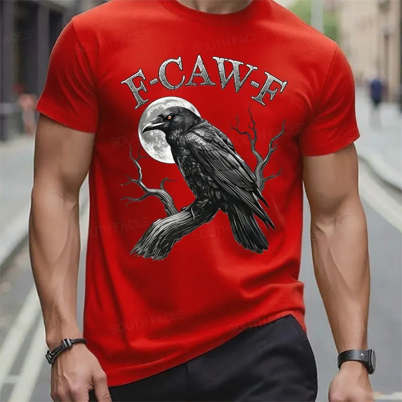 Black Crow, F-Caw-F Funny Black Bird Moon Gothic Adult Humor T-Shirt