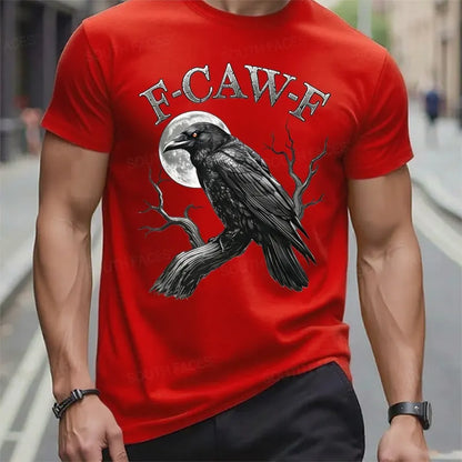 Black Crow, F-Caw-F Funny Black Bird Moon Gothic Adult Humor T-Shirt