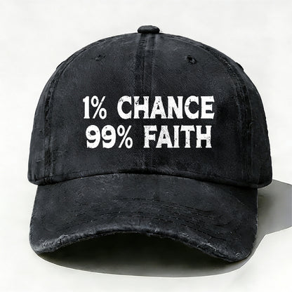 1% Chance 99% Faith Baseball Cap