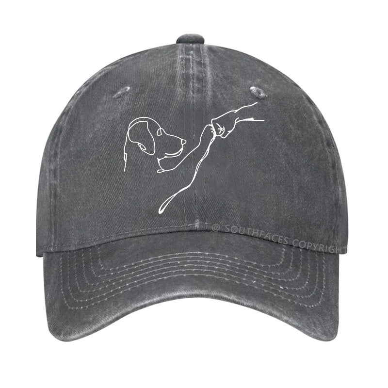 Dog Fist Bump Funny Print Hats