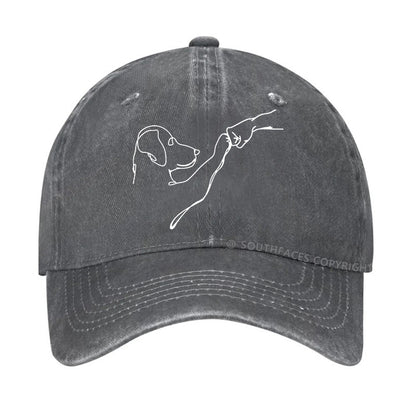 Dog Fist Bump Funny Print Hats