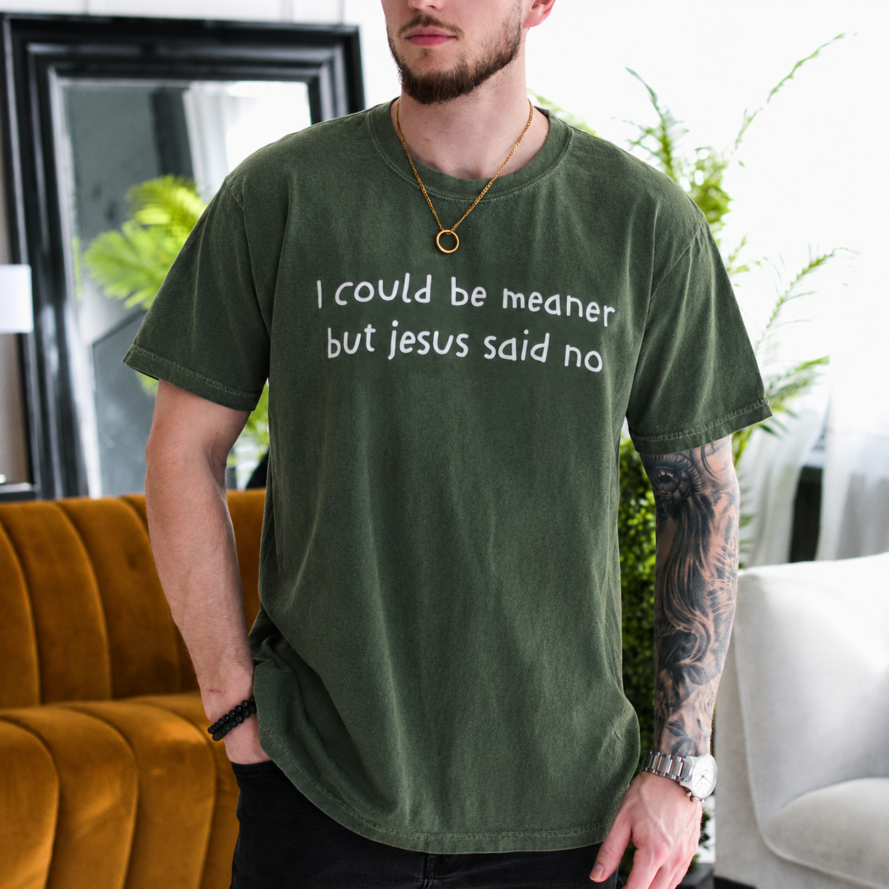 I could be meaner but Jesus said no Unisex T-shirt/Crewneck/Hoodie