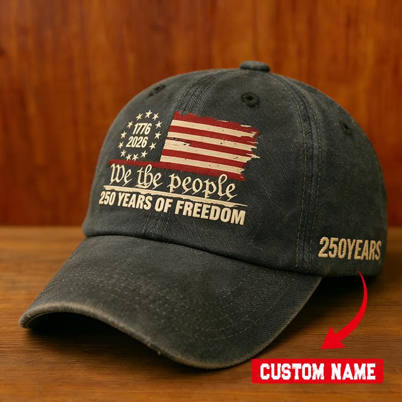 Personalized U.S. Bicentennial Commemorative ¡°250 Years of Freedom 1776-2026¡± Vintage Embroidered Baseball Cap - Custom Slogan