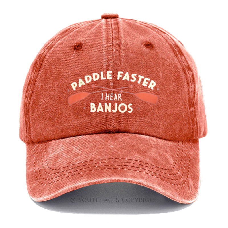 Paddle Faster I Hear Banjos Funny Print Hats