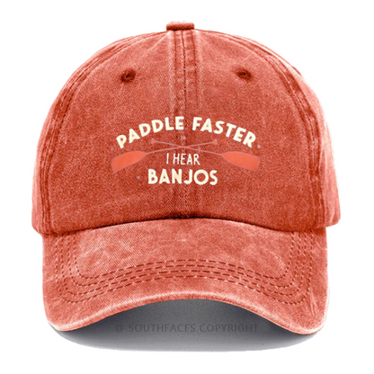 Paddle Faster I Hear Banjos Funny Print Hats