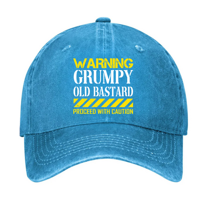 Warning Grumpy Old Bastard Approach With Caution Hat