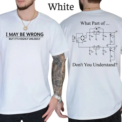 I May Be Wrong Funny Slogan T-Shirt, Sarcastic Slogan Shirts Funny, Minimalist Novelty Tee, Men's Gifts, Casual Menswear, For Men