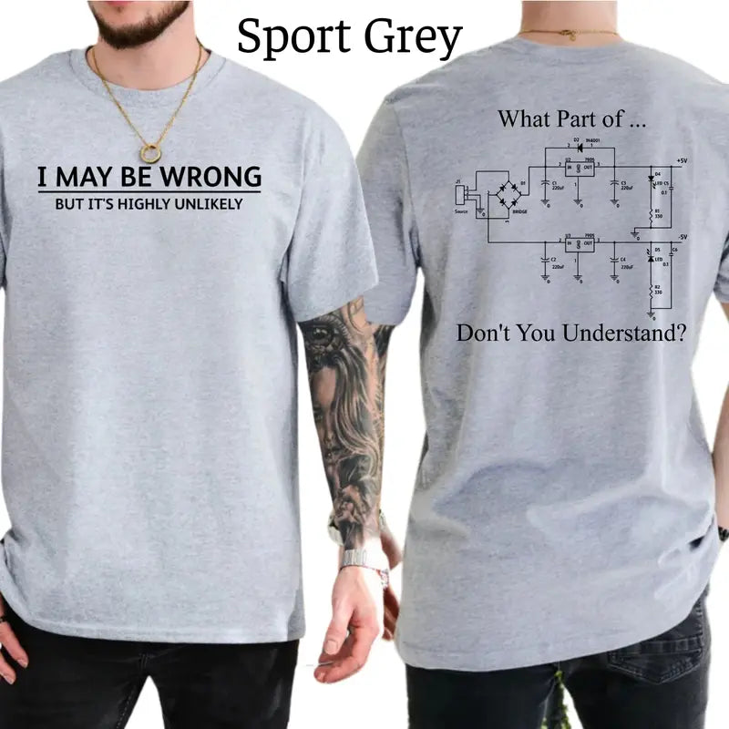 I May Be Wrong Funny Slogan T-Shirt, Sarcastic Slogan Shirts Funny, Minimalist Novelty Tee, Men's Gifts, Casual Menswear, For Men