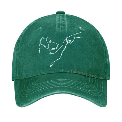Dog Fist Bump Funny Print Hats