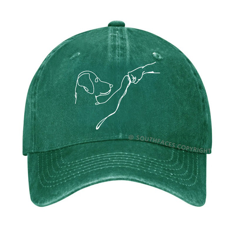 Dog Fist Bump Funny Print Hats