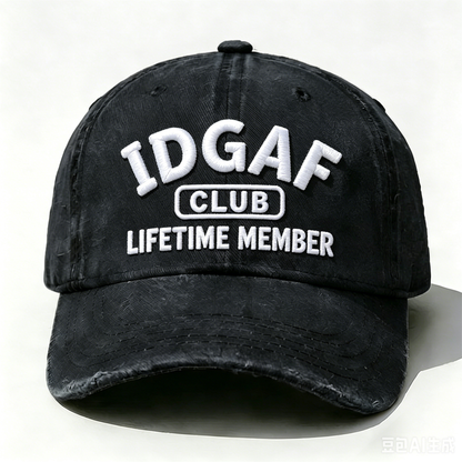 Embroidered  IDGAF Club Lifetime Member  Hat