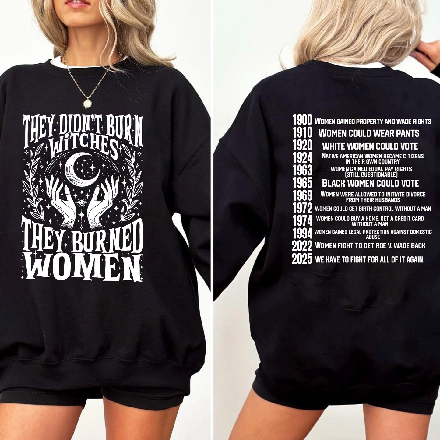 They Didn't Burn Witches They Burned Women Unisex T-shirt/Crewneck/Hoodie