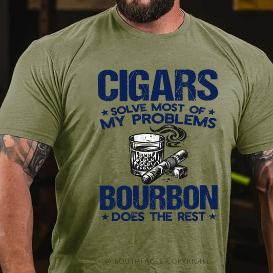 Cigars Solve Most Of My Problems Bourbon Solves The Rest T-Shirt