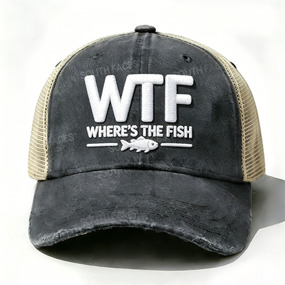 Embroidered ¡°WTF Where's The Fish¡± Trucker Cap