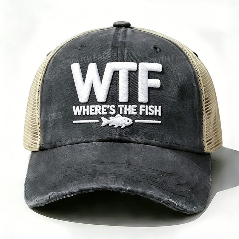 Embroidered ¡°WTF Where's The Fish¡± Trucker Cap