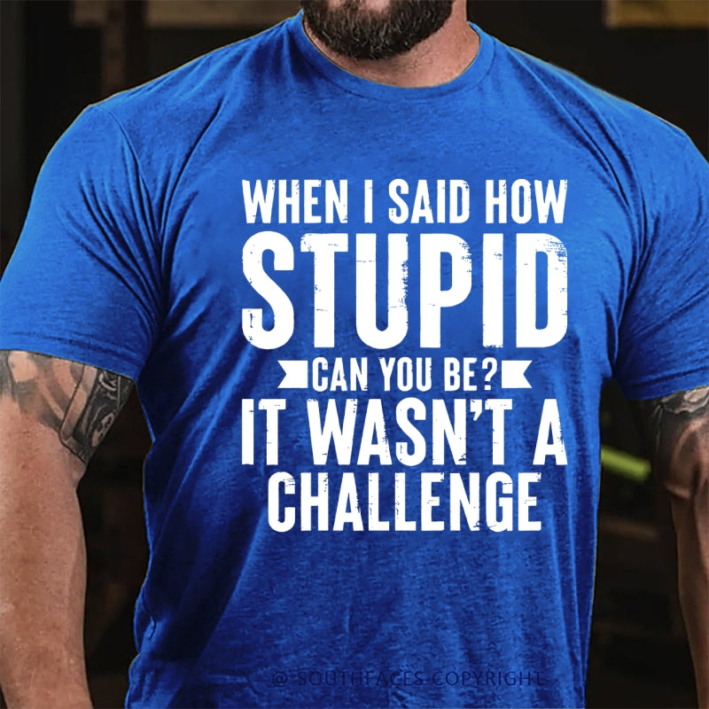When I Said How Stupid Can You Be? It Wasn't A Challenge T-Shirt