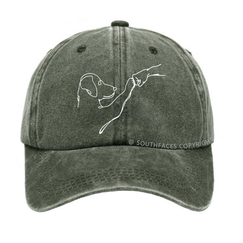 Dog Fist Bump Funny Print Hats