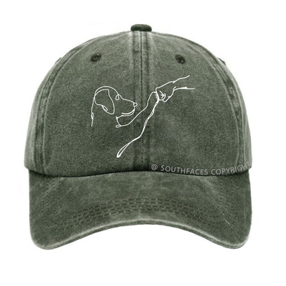 Dog Fist Bump Funny Print Hats
