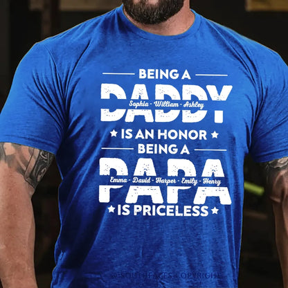 Being Grandpa Is An Honor Being Papa Is Priceless Funny Family  T-Shirt