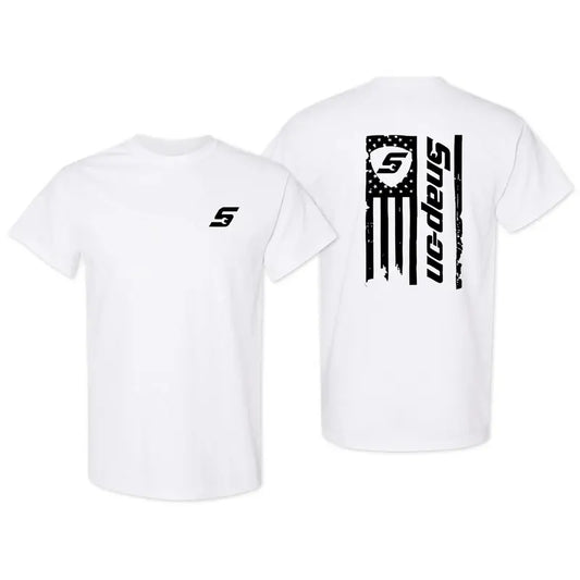 Snap On America Flag 2-Sides Graphics T-Shirt, Snap On Tools Graphics Shirt, Mechanic Wear Graphics Tee, Men's Gifts, Casual Menswear, For Men