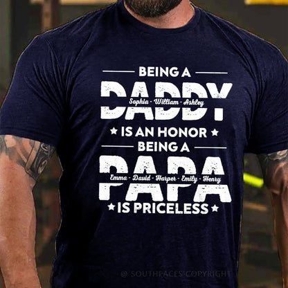 Being Grandpa Is An Honor Being Papa Is Priceless Funny Family  T-Shirt