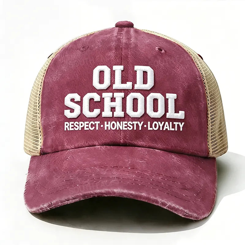 Embroidered ¡° Old School Respect,Honesty, Loyalty ¡± Trucker Cap