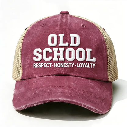 Embroidered ¡° Old School Respect,Honesty, Loyalty ¡± Trucker Cap