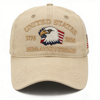 Personalized U.S. Bicentennial Commemorative Cap, Patriotic Embroidered Cap