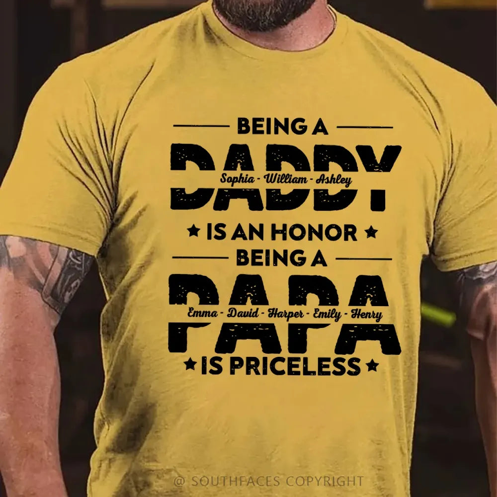 Being Grandpa Is An Honor Being Papa Is Priceless Funny Family  T-Shirt