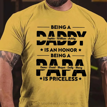 Being Grandpa Is An Honor Being Papa Is Priceless Funny Family  T-Shirt