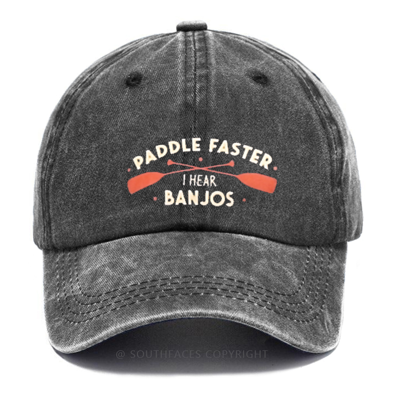 Paddle Faster I Hear Banjos Funny Print Hats