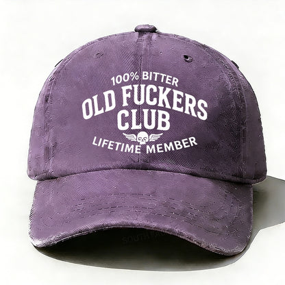 100% Bitter Old Fuckers Club Lifetime Member baseball cap