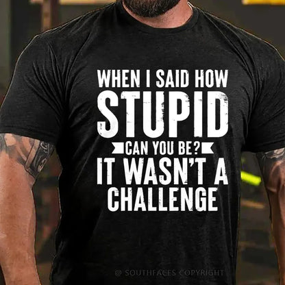 When I Said How Stupid Can You Be? It Wasn't A Challenge T-Shirt