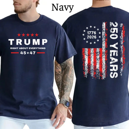 250 Years Of Freedom T-Shirt, Celebrate 250 Years Mens Shirts, Conservative Political Graphics Tee, Patriotism Graphics Shirt, Men's Gifts, Casual Menswear, For Men
