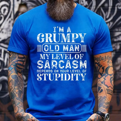 I'm A Grumpy Old Man My Level Of Sarcasm Depends On Your Level Of Stupidity shirts
