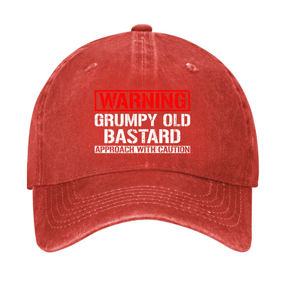 Warning Grumpy Old Bastard Approach With Caution Hat