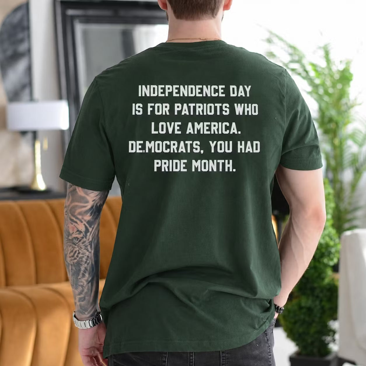 INDEPENDENCE DAY IS FOR PATRIOTS WHO LOVE AMERICA. DEMOCRATS, YOU HAD PRIDE MONTH Unisex T-shirt/Crewneck/Hoodie