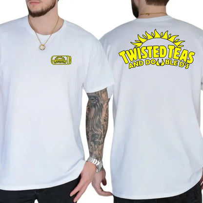 Twisted Teas and Double D's 2-Sides Graphics T-Shirt, Funny Twisted Teas Graphics Shirt, Graphics Tee For Friend, Men's Gifts, Casual Menswear, For Men