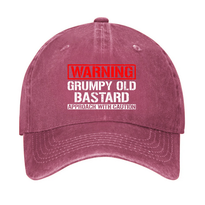 Warning Grumpy Old Bastard Approach With Caution Hat